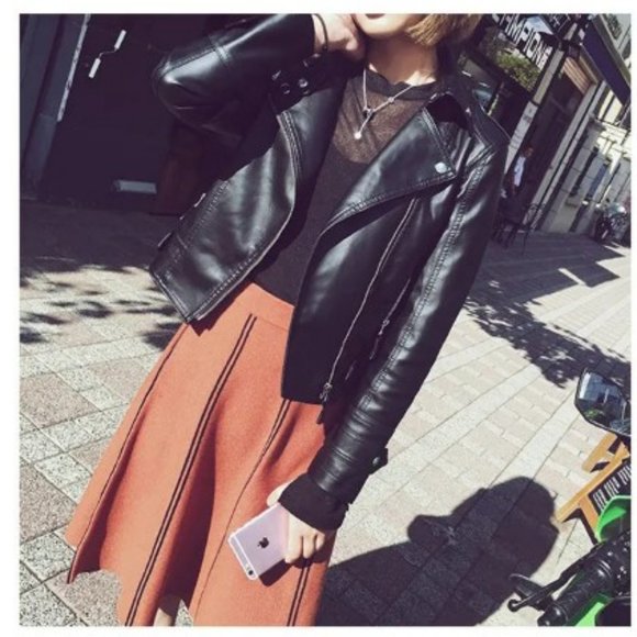 Faux Leather Zip Jacket - Picture 1 of 7